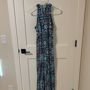 Jude Connally Turquoise and Black Patterned Jumpsuit